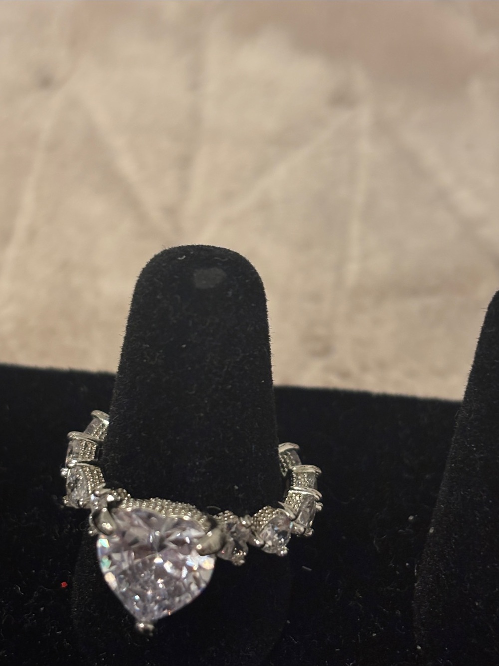 Heart Halo CZ Ring in Silver